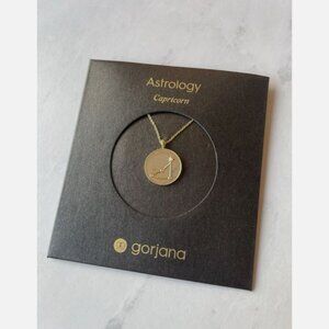 NWT GORJANA 18k Gold Plated Astrology Zodiac Coin Necklace Capricorn
